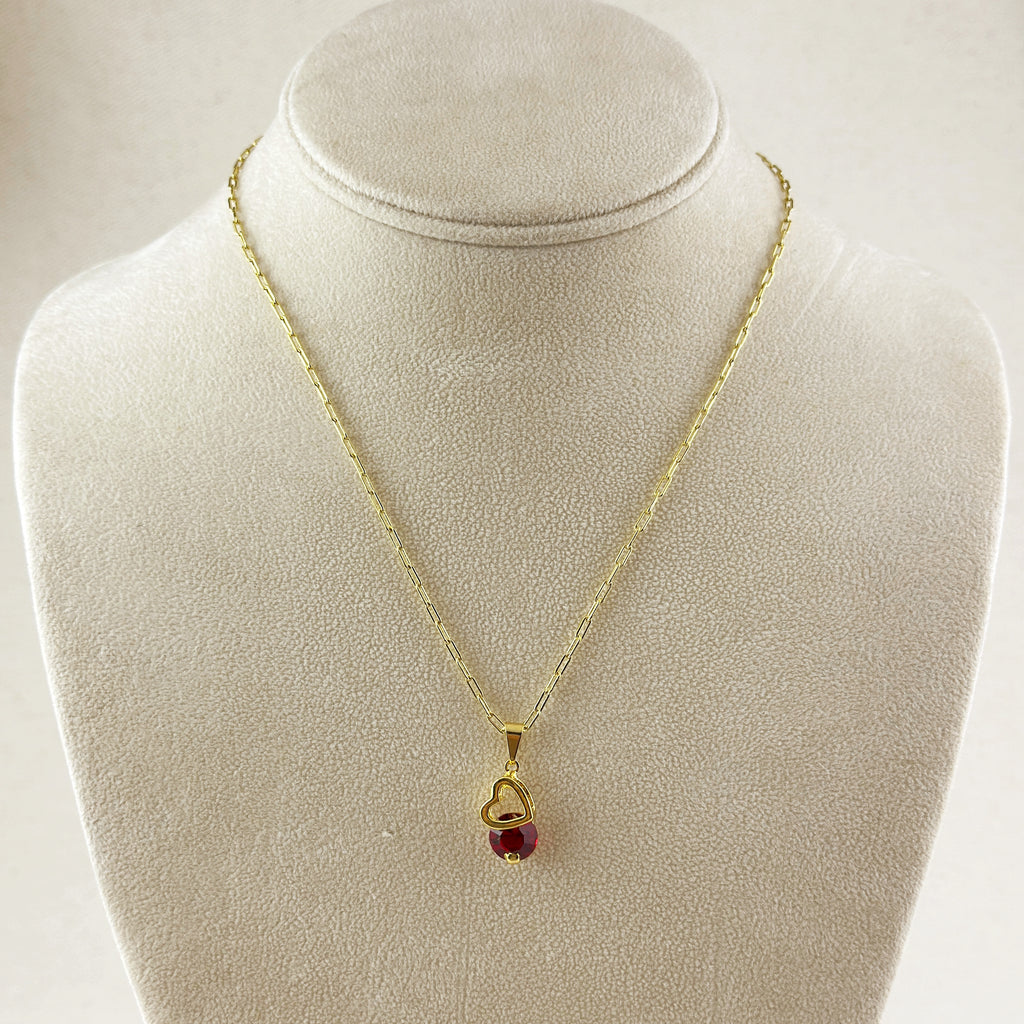 Colored Crystal Heart Charm