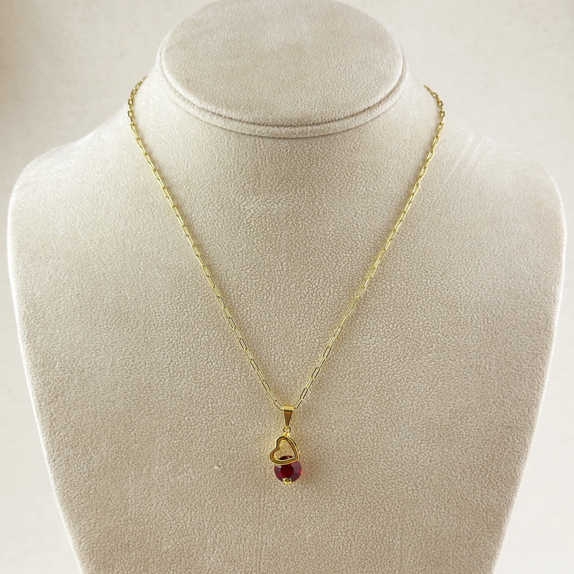 Colored Crystal Heart Charm