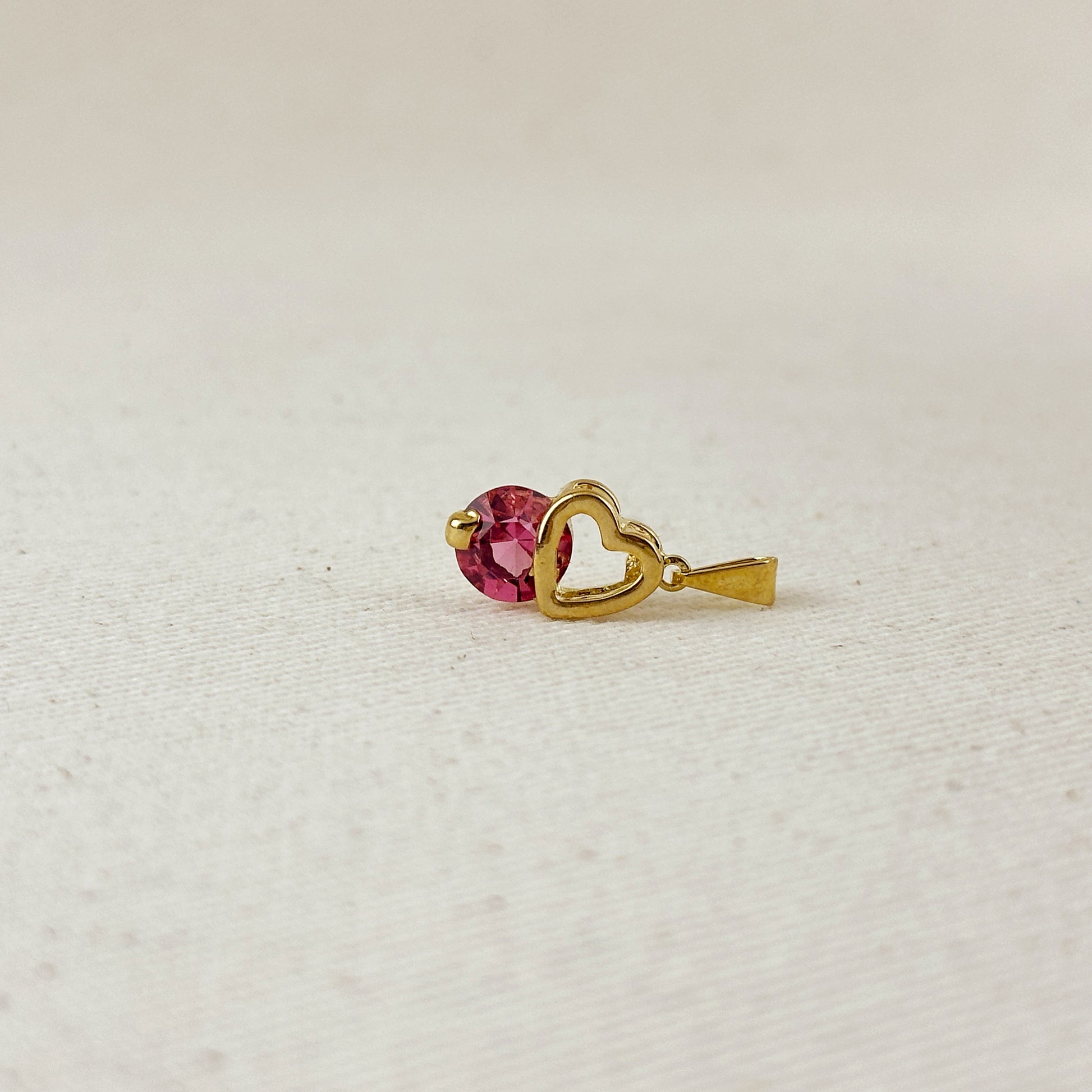 Colored Crystal Heart Charm