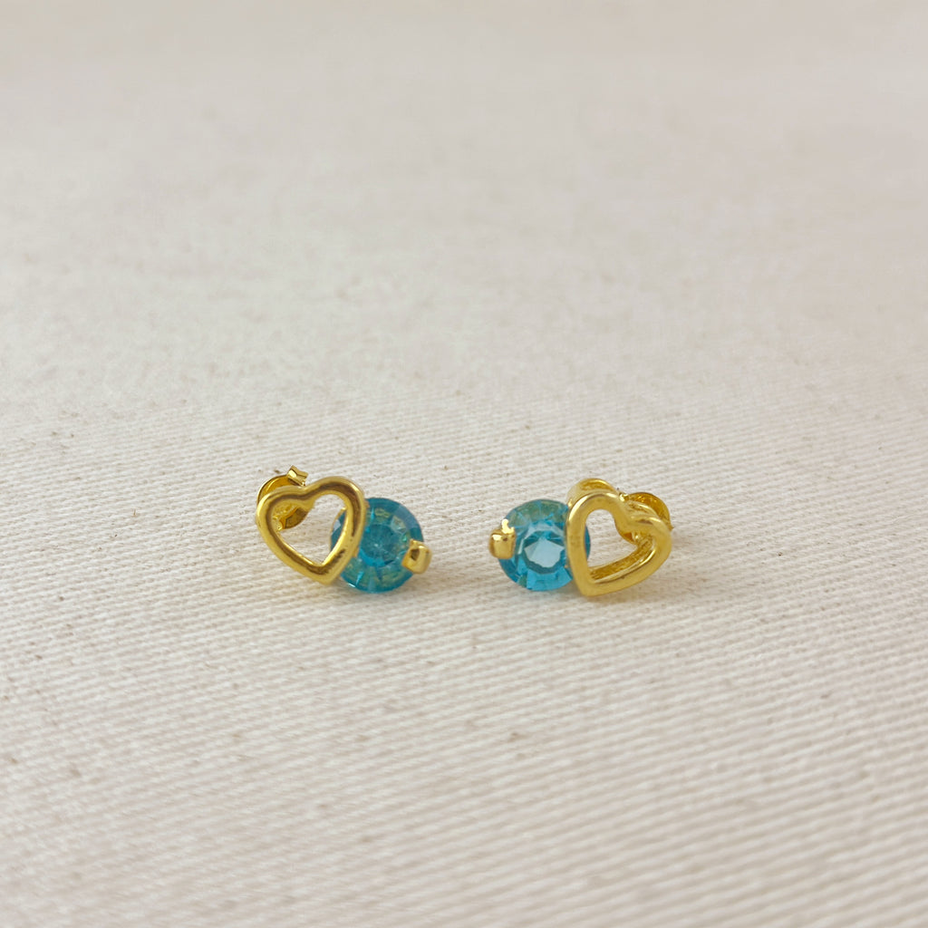 Colored Crystal Hearts Earrings
