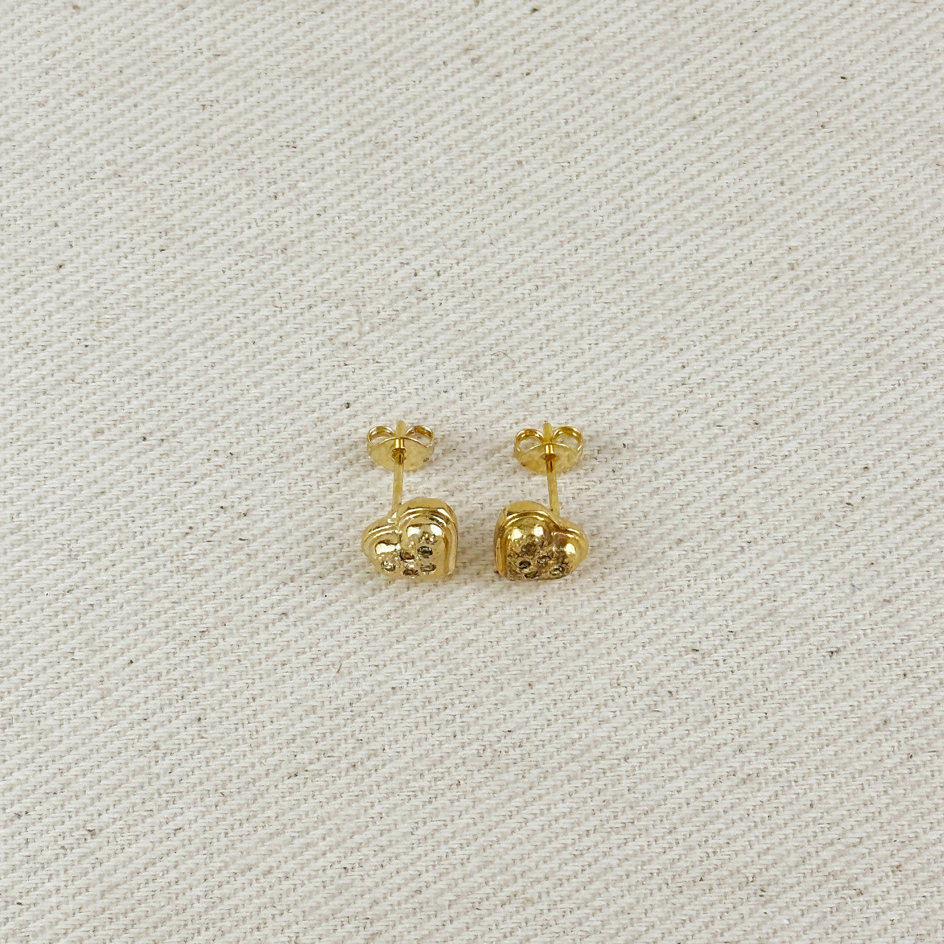 18k Gold Filled CZ Heart Earrings
