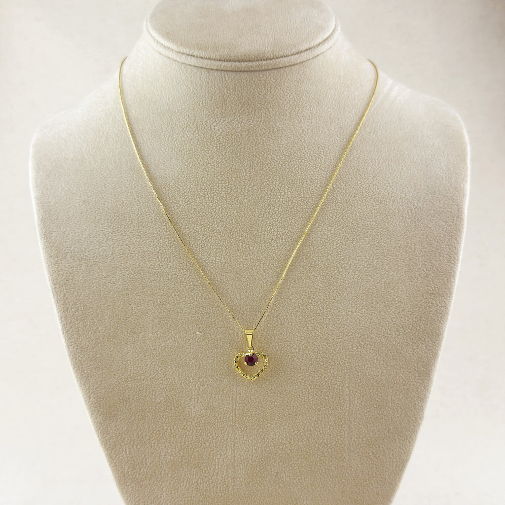18k Gold Filled Crystal Heart Necklace