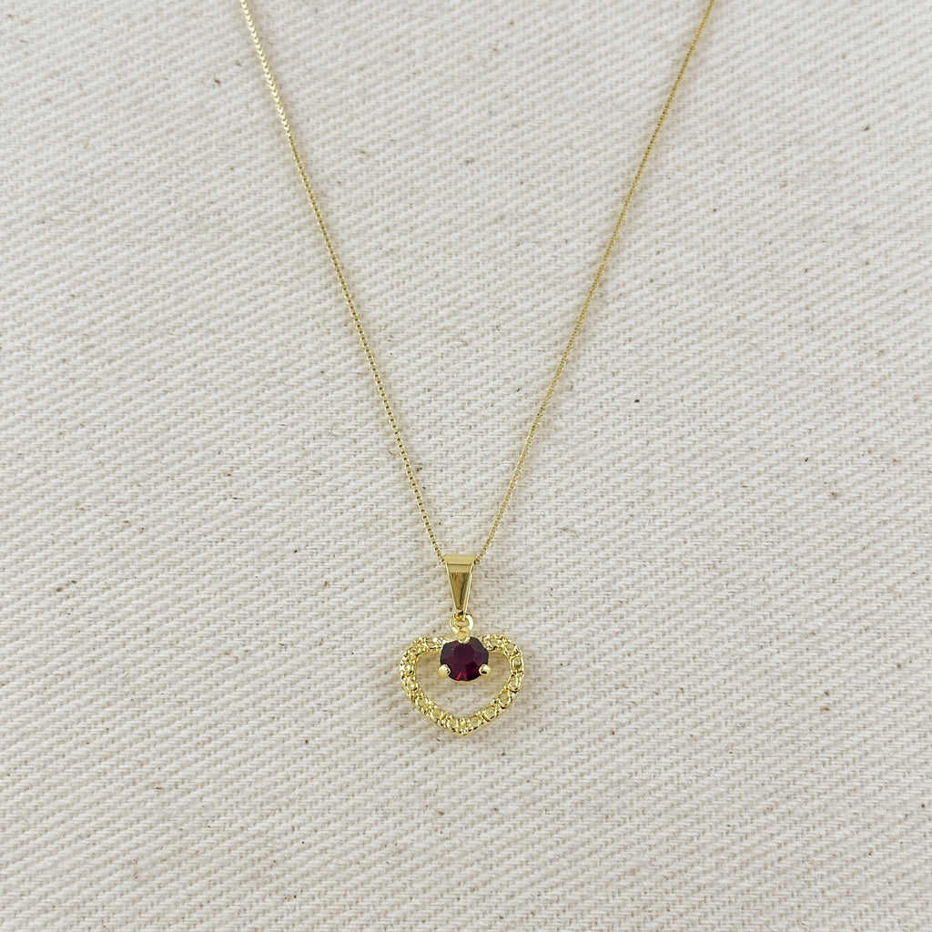 18k Gold Filled Crystal Heart Necklace