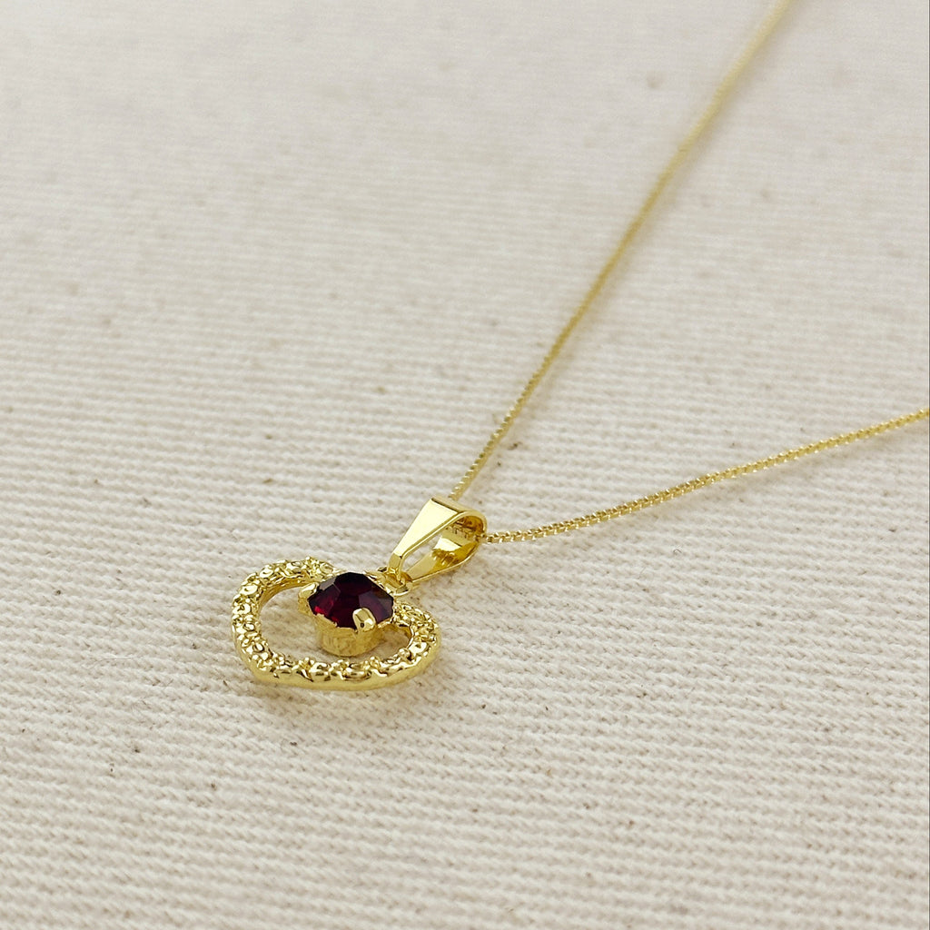 18k Gold Filled Crystal Heart Necklace