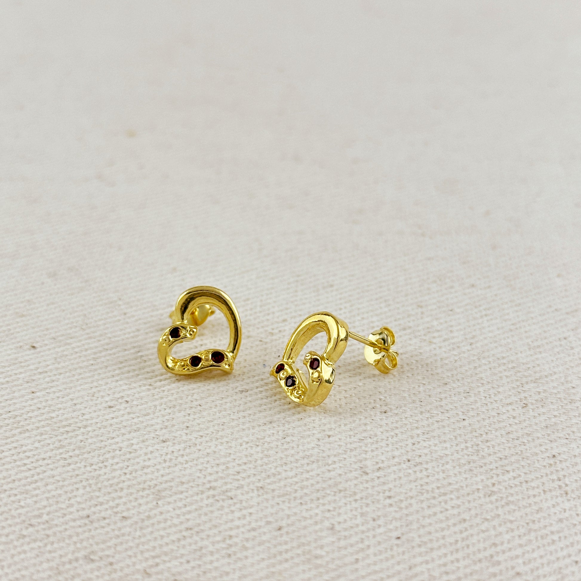 18k Gold Filled CZ Heart Earrings