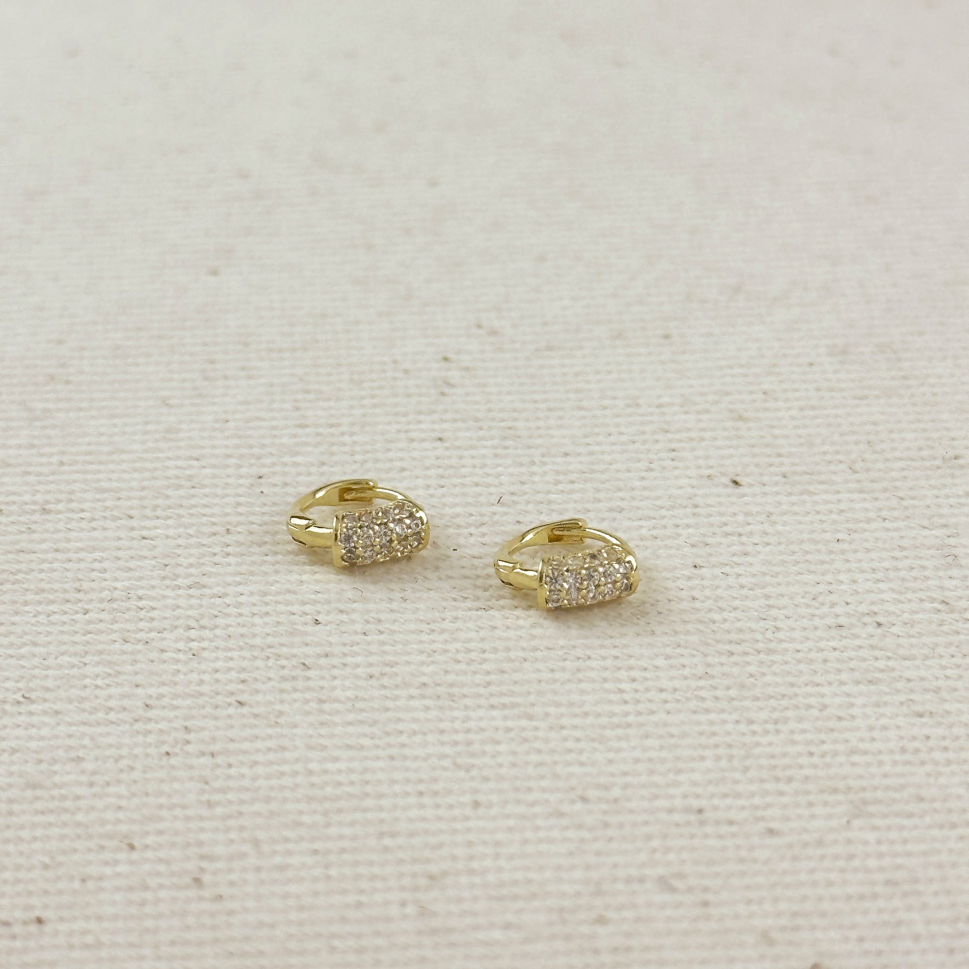18k Gold Filled Mini CZ Clicker Earrings