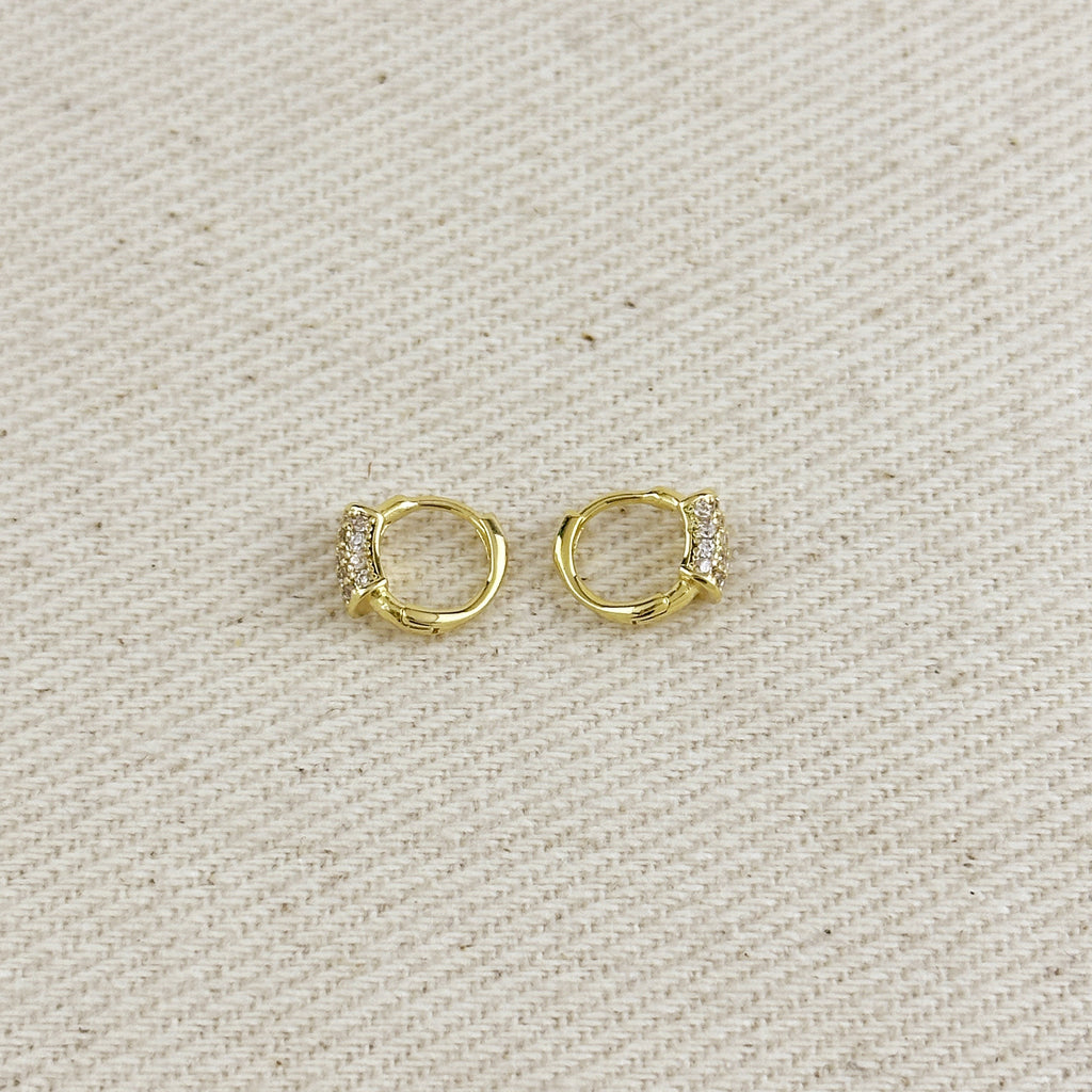 18k Gold Filled Mini CZ Clicker Earrings