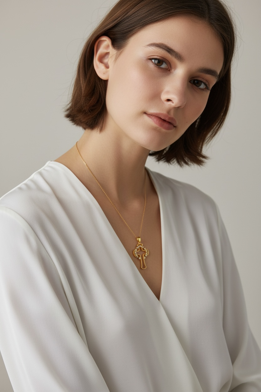 18k Gold Filled Halo Cross Pendant