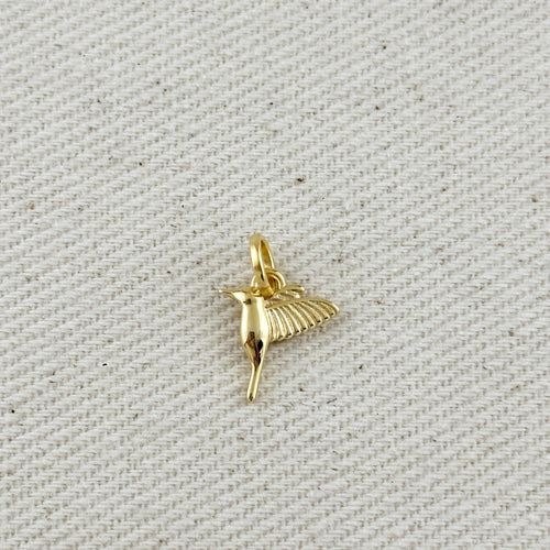 18k Gold Filled Hummingbird Charm