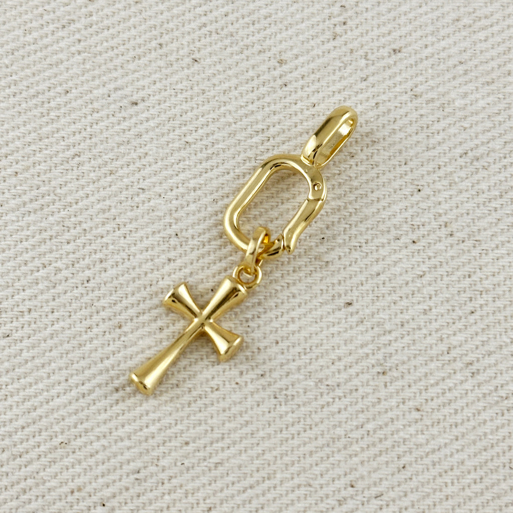 18k Gold Filled Polished Cross Charm