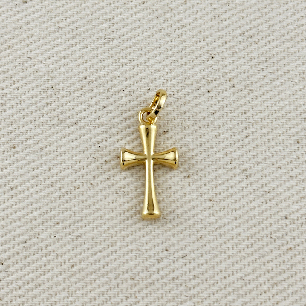 18k Gold Filled Polished Cross Charm