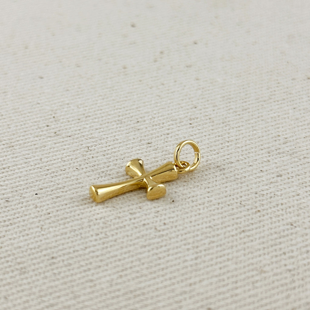 18k Gold Filled Polished Cross Charm