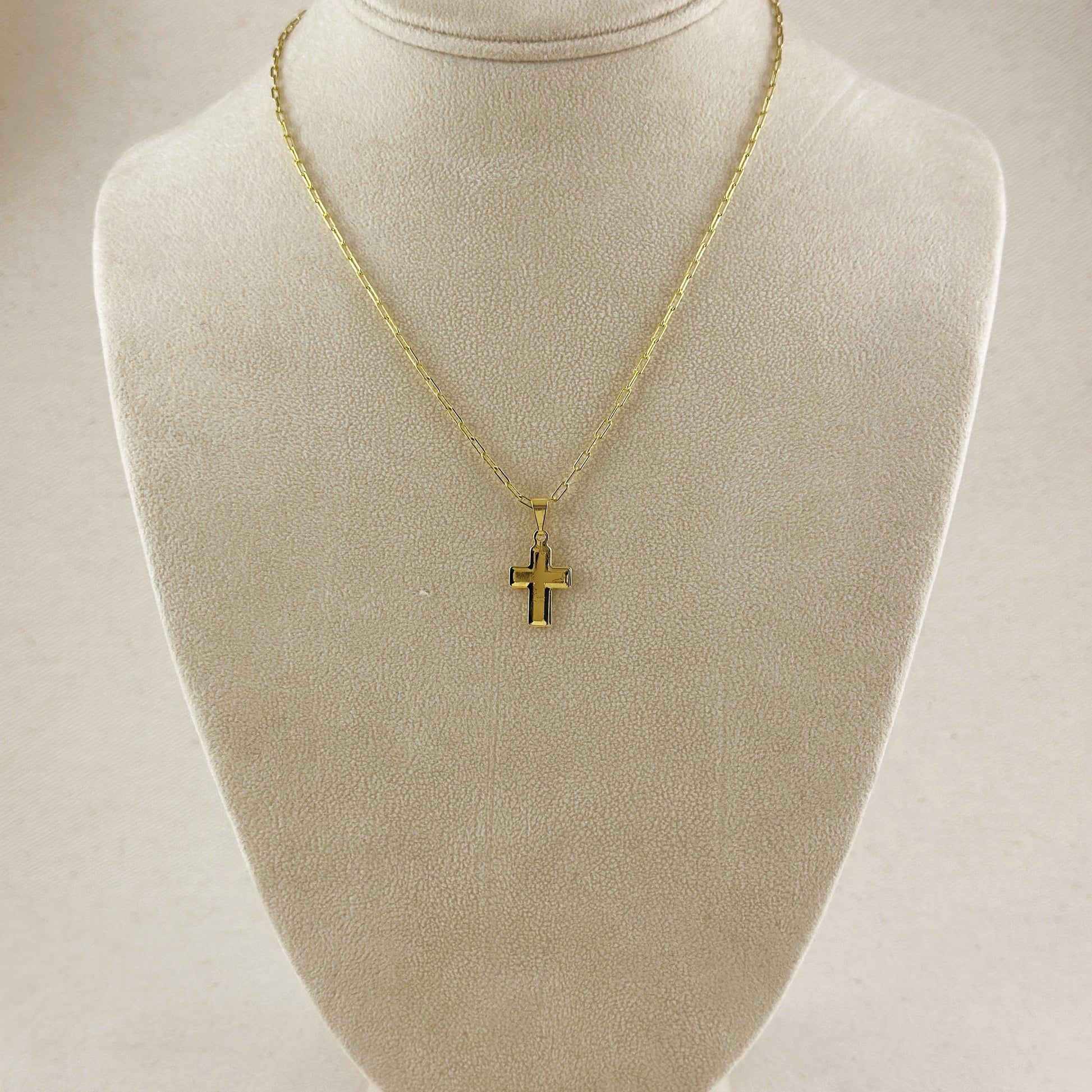 18k Gold Filled Double Cross Pendant