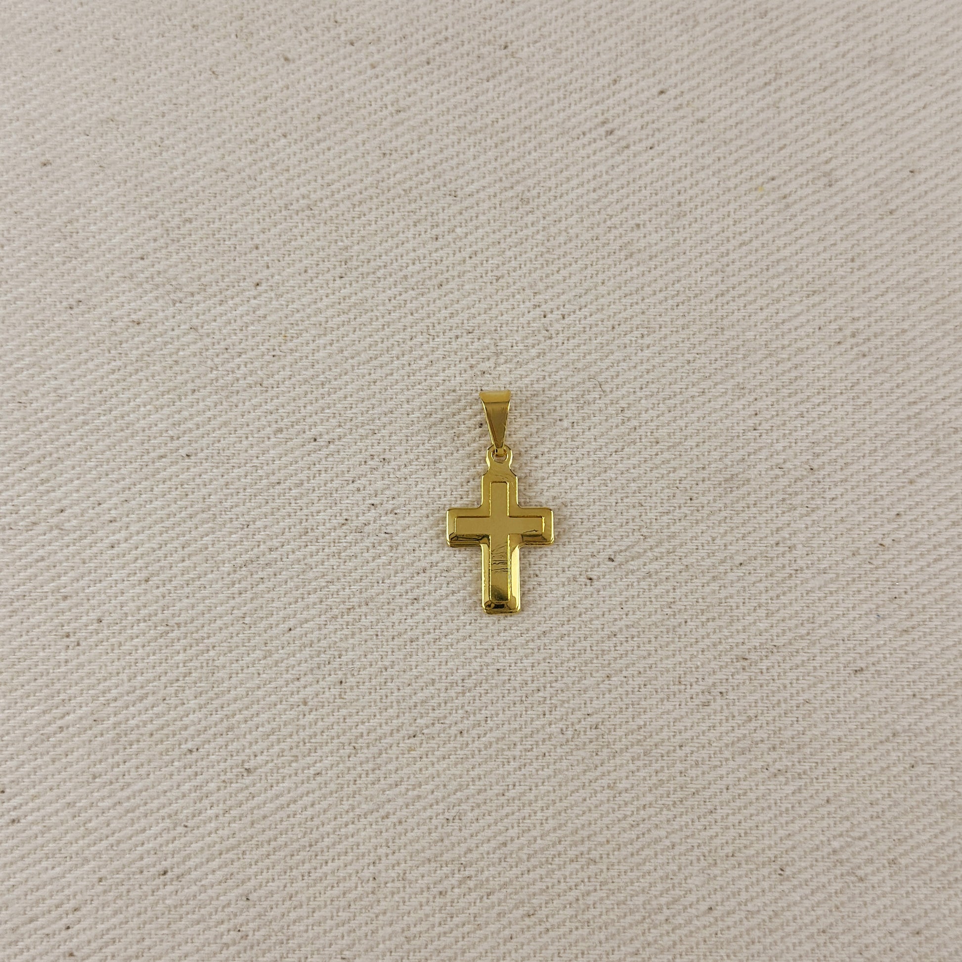 18k Gold Filled Double Cross Pendant