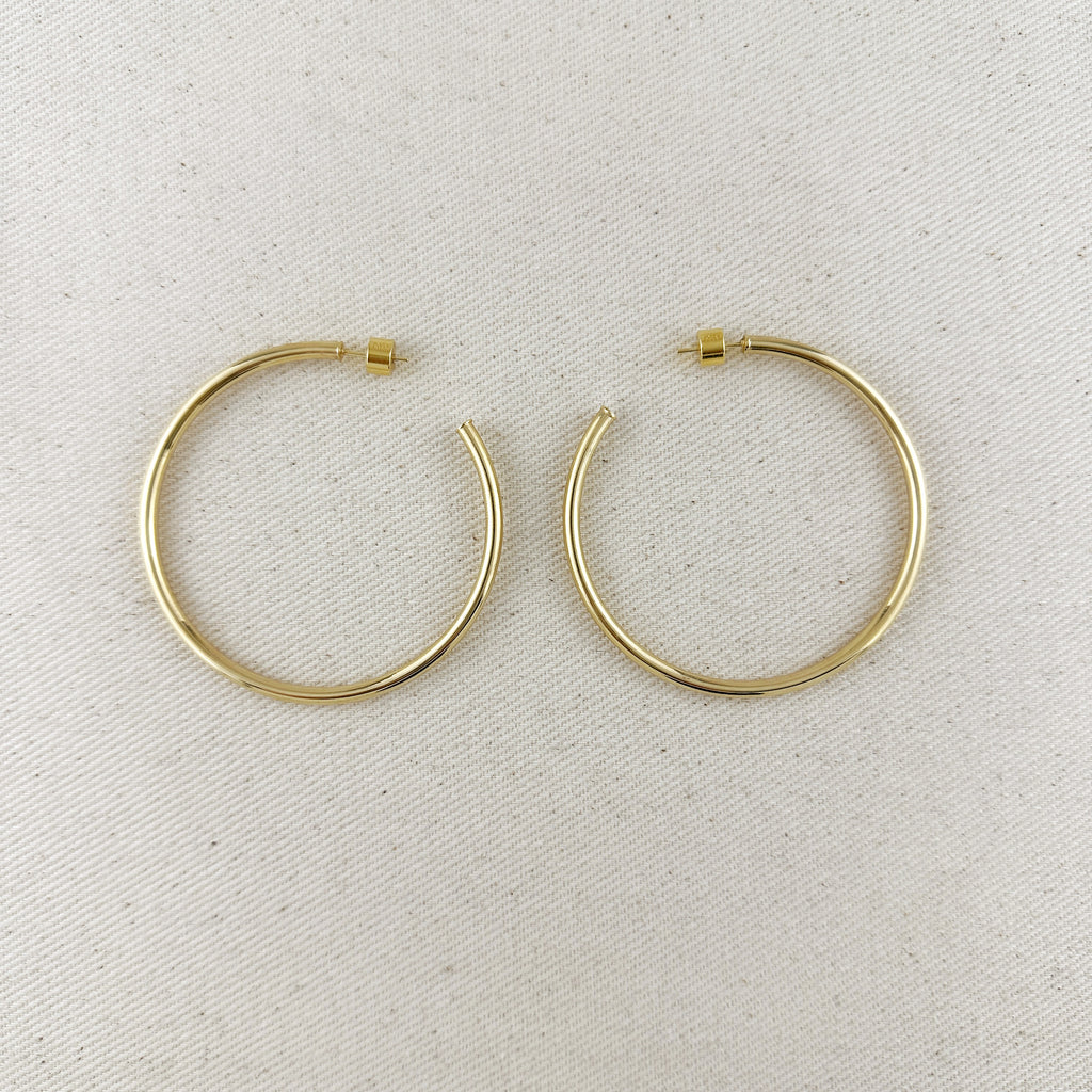 18k Gold Filled 60mm New Wave Hoop