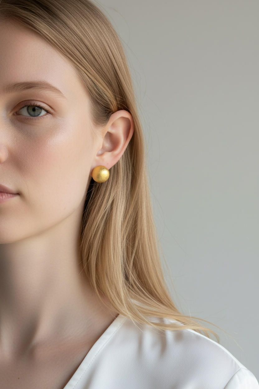 13mm Brushed Ball Earrings