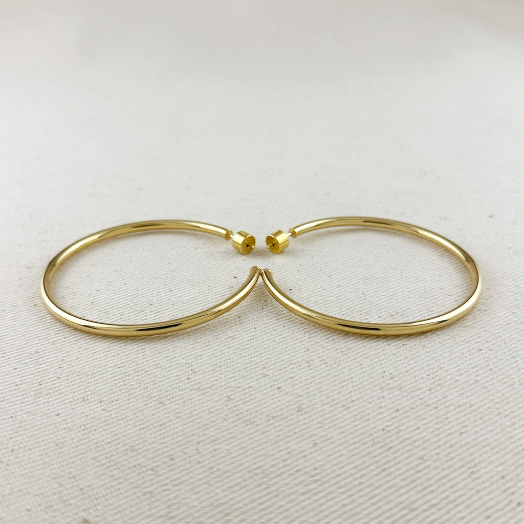 18k Gold Filled 60mm New Wave Hoop