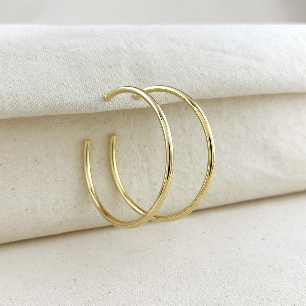 18k Gold Filled 60mm New Wave Hoop