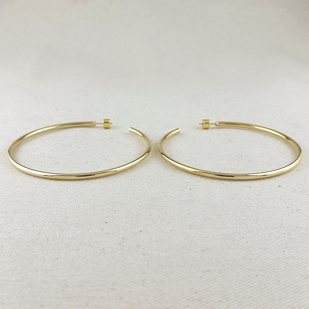 18k Gold Filled 80mm New Wave Hoop