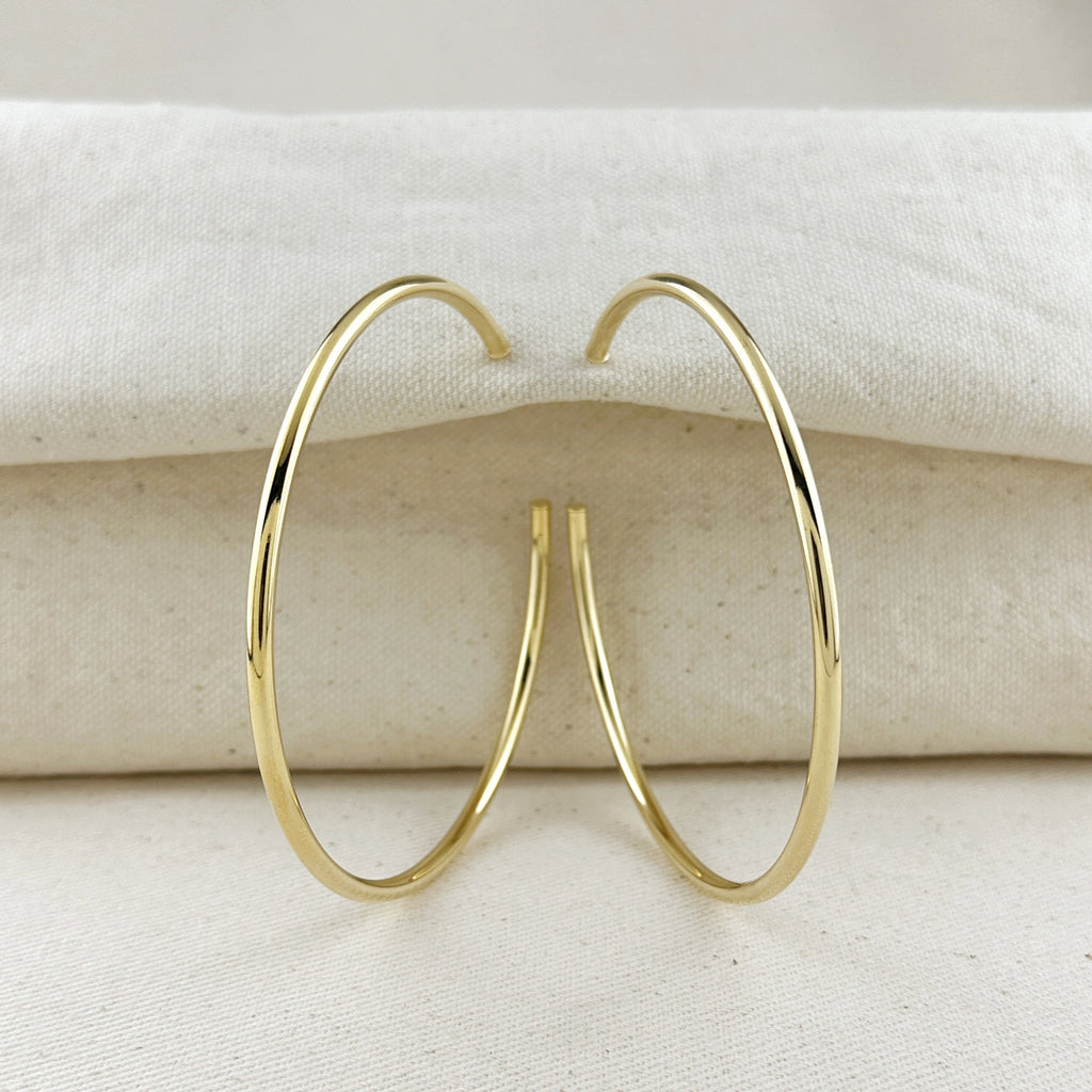 18k Gold Filled 80mm New Wave Hoop
