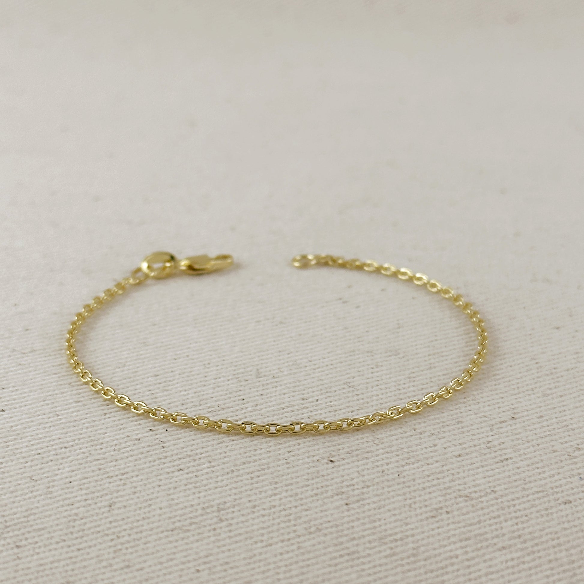 18K Gold Filled 1.8mm Anchor Chain Bracelet