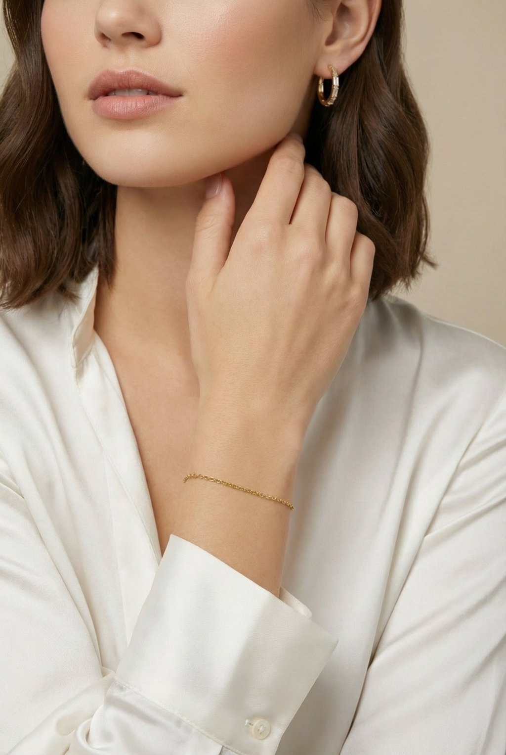 18K Gold Filled 1.8mm Anchor Chain Bracelet