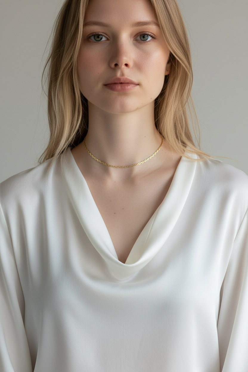 18k Gold Filled Lace Chain Choker Necklace