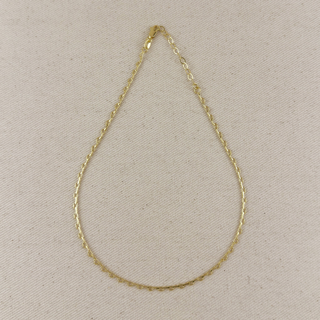 18k Gold Filled Lace Chain Choker Necklace