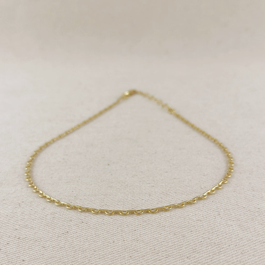 18k Gold Filled Lace Chain Choker Necklace