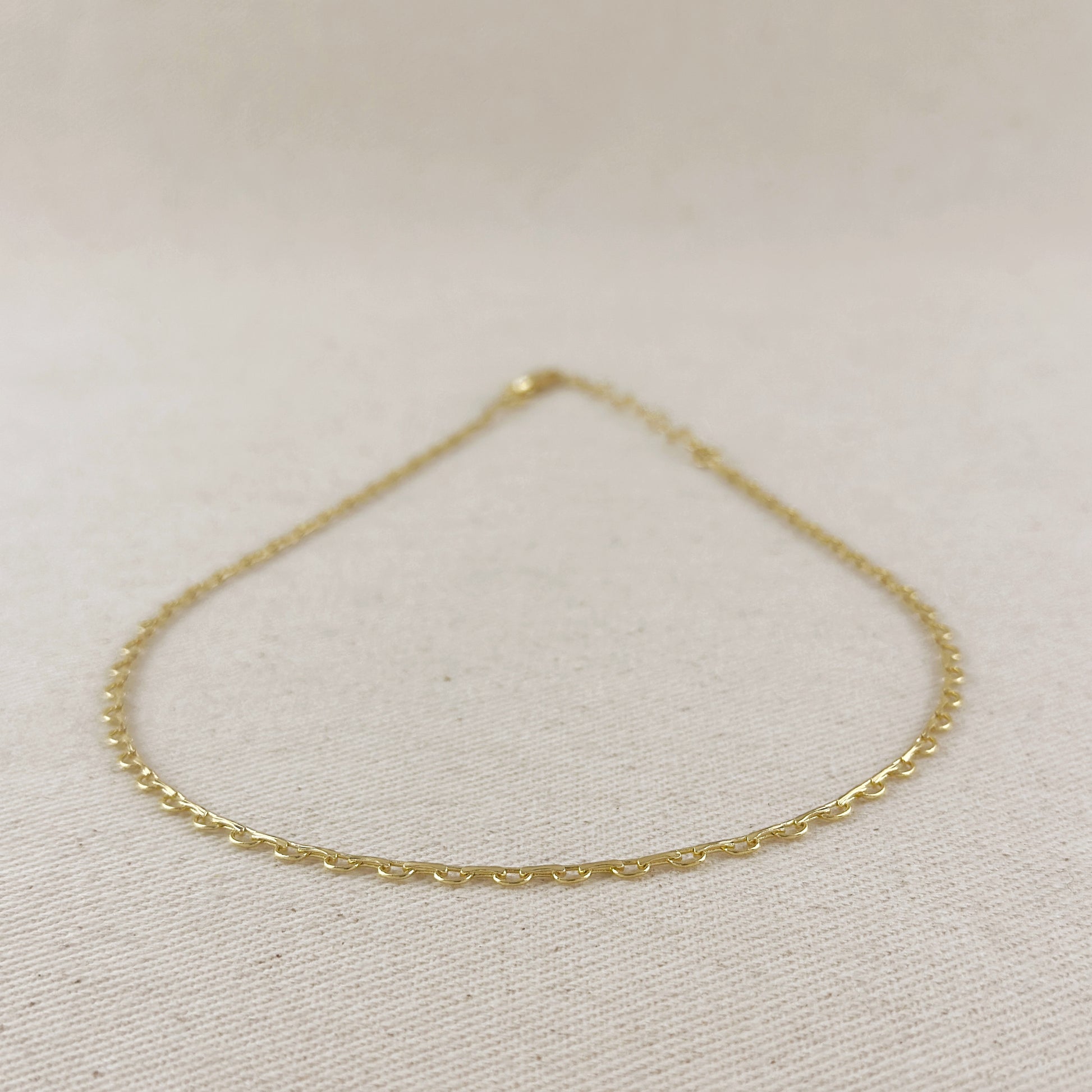 18k Gold Filled Lace Chain Choker Necklace