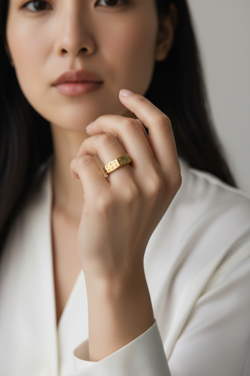 18k Gold Filled Dice Ring For Wholesale and Jewelry Supplies