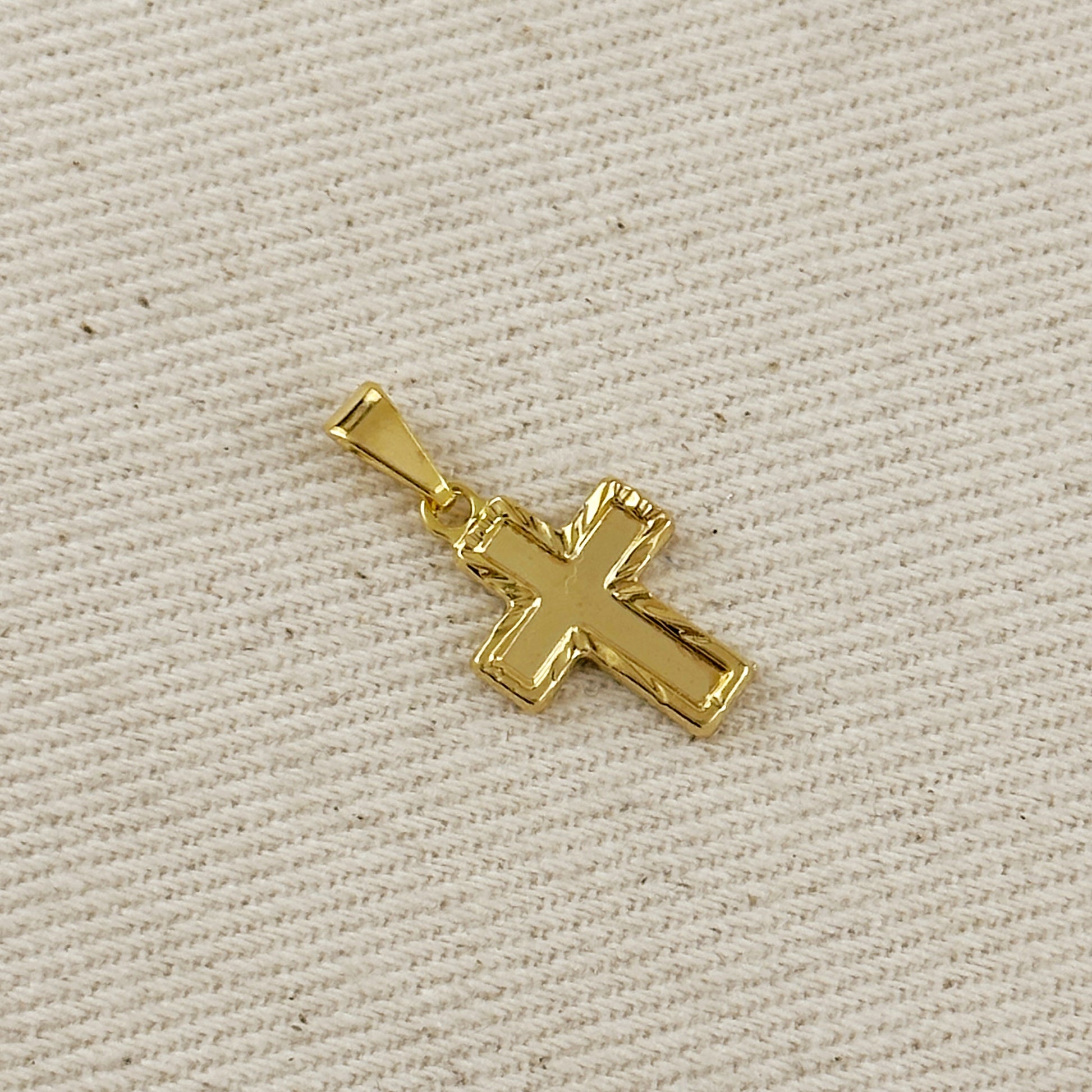 Diamond Cut Cross Charm