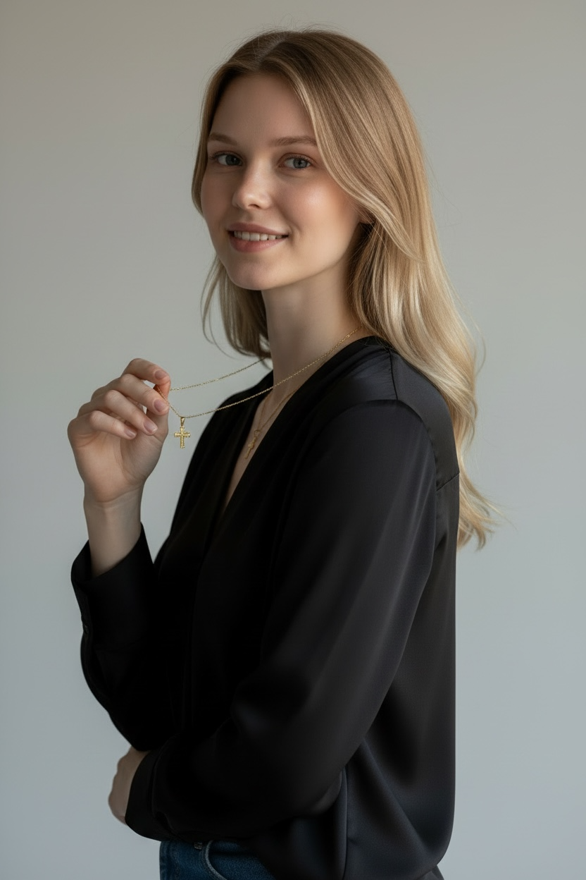 Diamond Cut Cross Charm