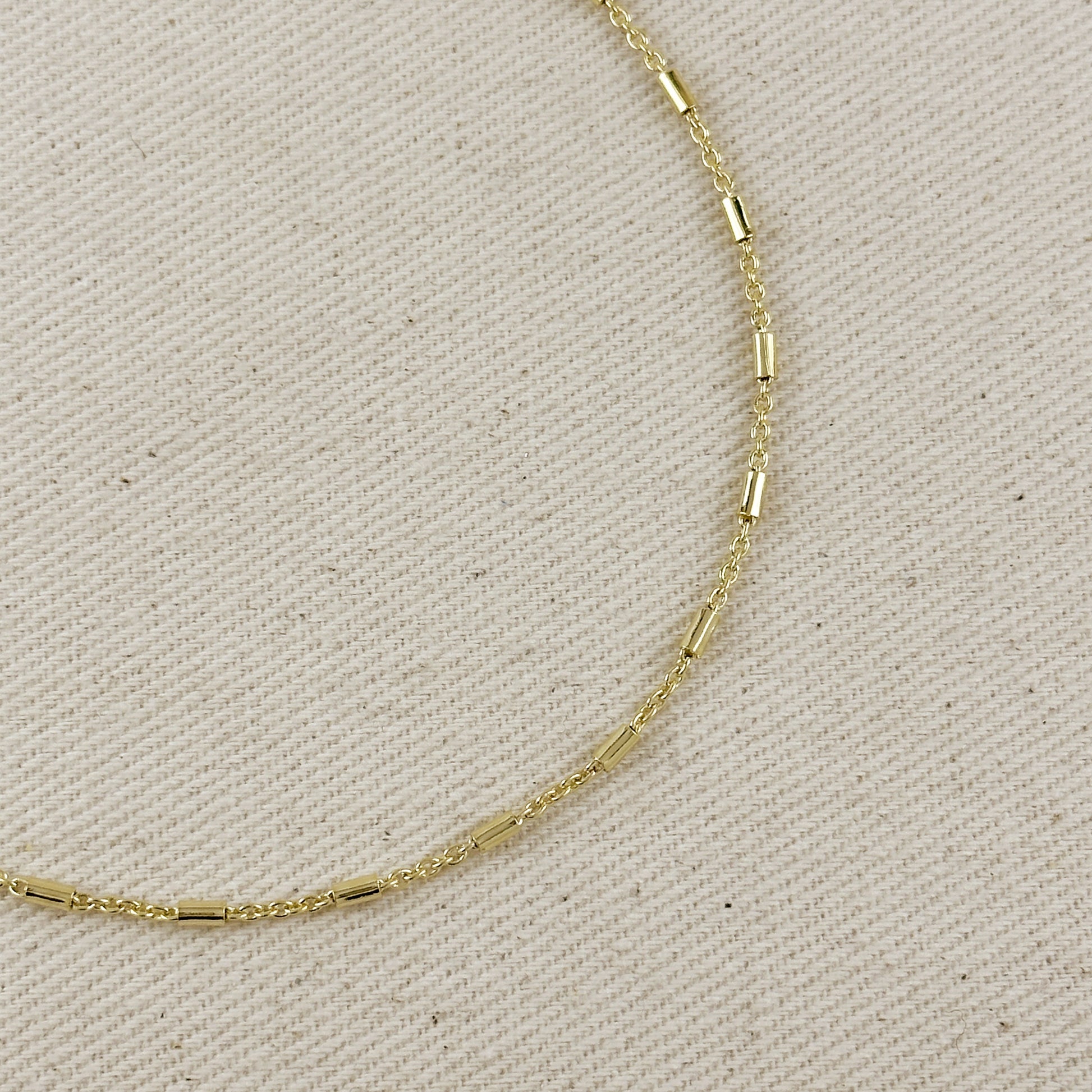 18k Gold Filled Mini Tube Chain Anklet