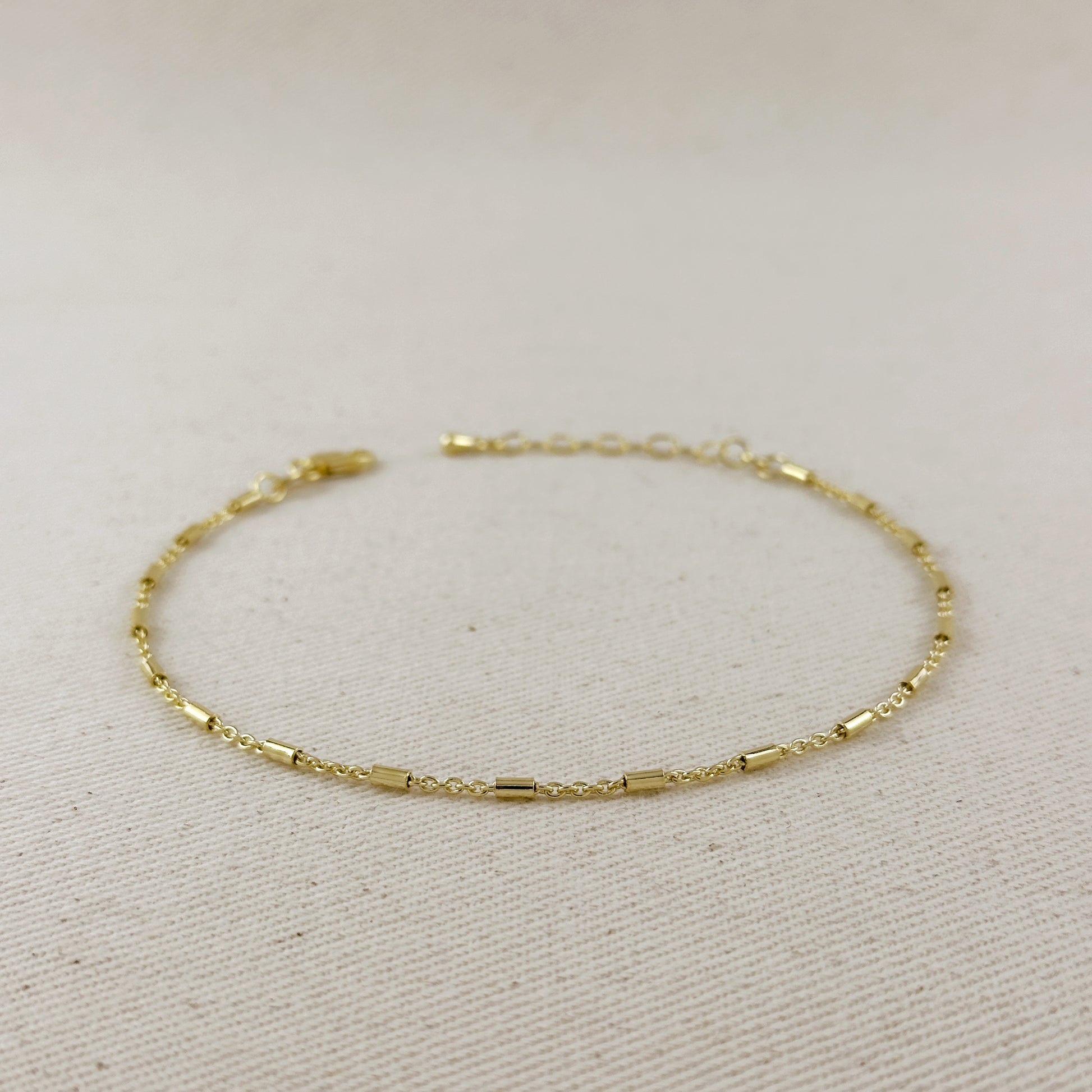 18k Gold Filled Mini Tube Chain Anklet