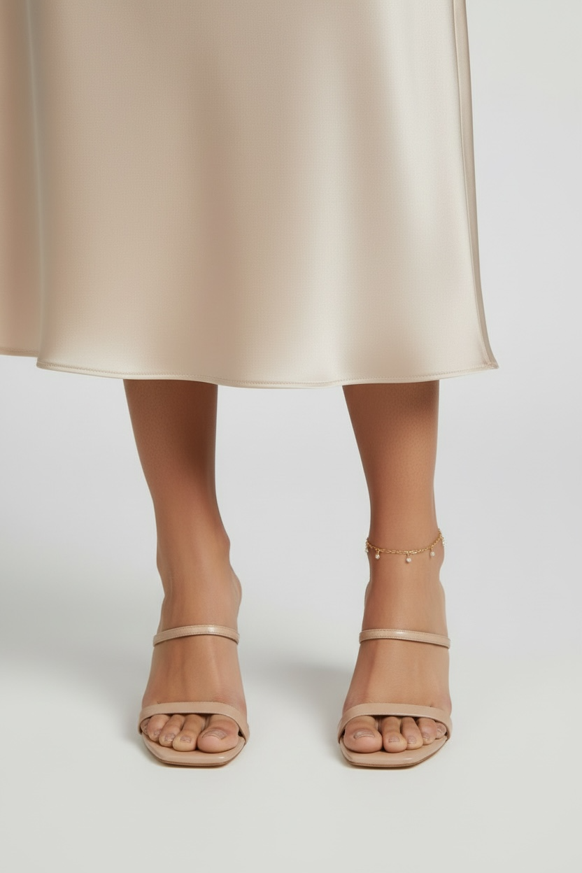 18k Gold Filled Paperclip Chain with Bezel CZ Drops Anklet