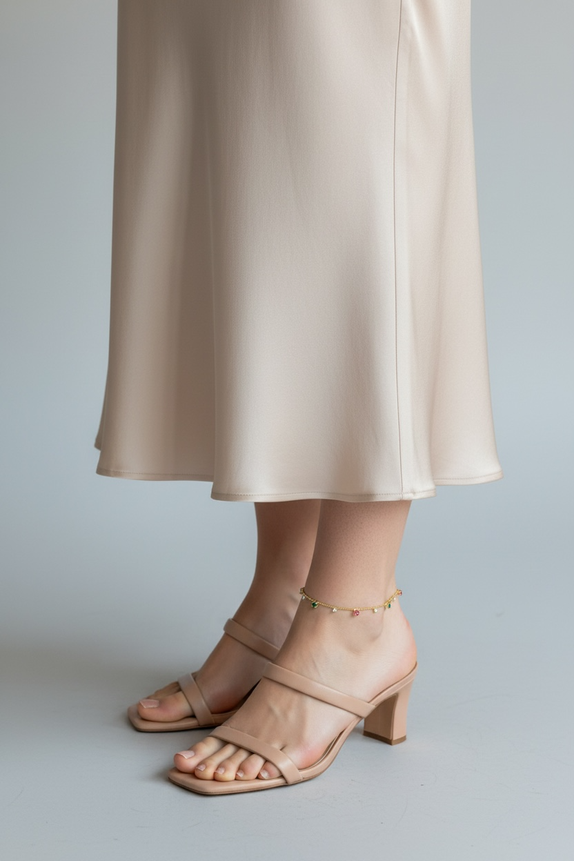 18k Gold Filled Colorful Micro Cubic Zirconia Anklet