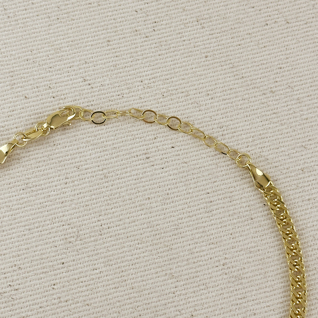 18k Gold Filled Double Cuban Link or Curb Chain 4.0mm Thickness Anklet