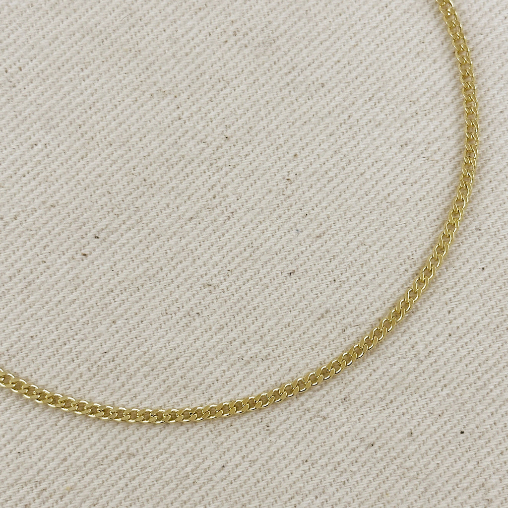 18k Gold Filled 2.0mm thickness Cuban Anklet