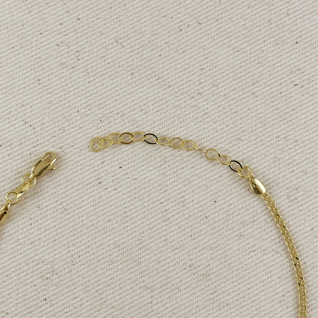 18k Gold Filled 2.0mm thickness Cuban Anklet
