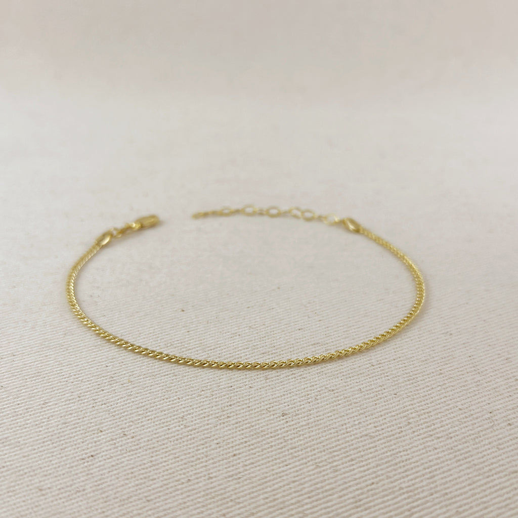 18k Gold Filled 2.0mm thickness Cuban Anklet