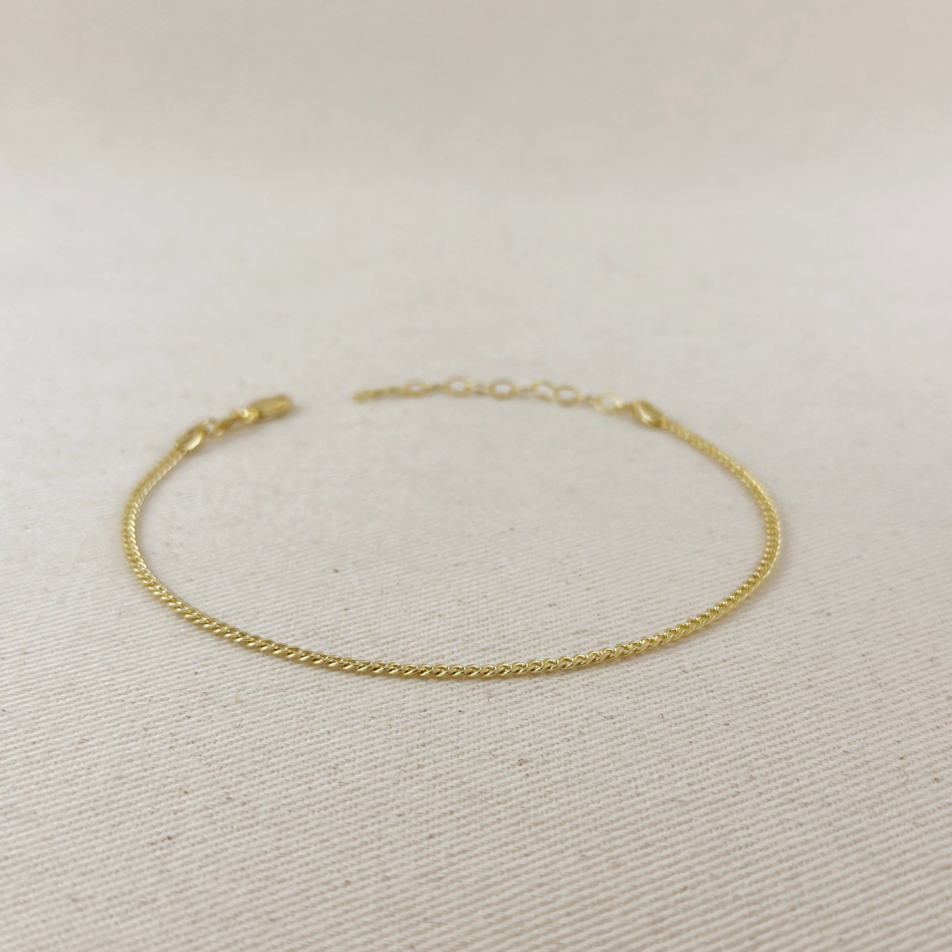 18k Gold Filled 2.0mm thickness Cuban Anklet