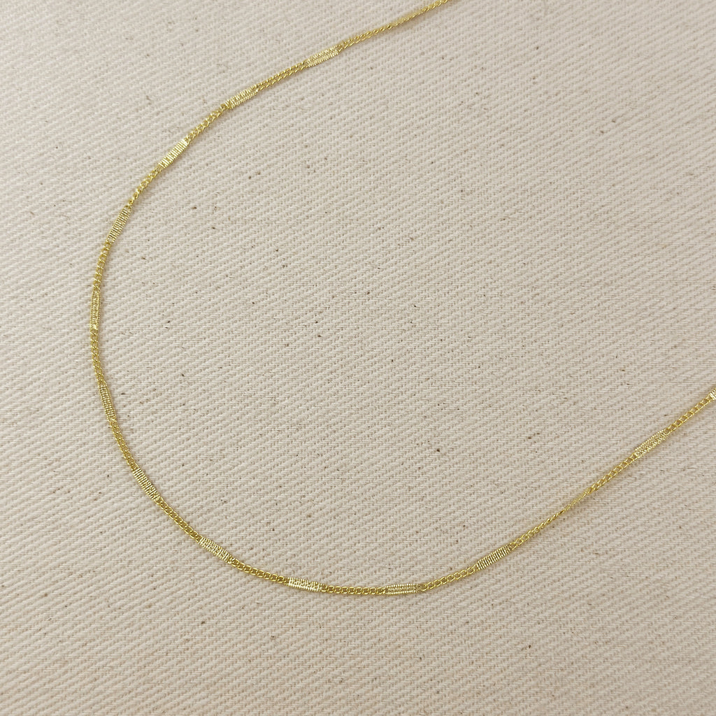 18k Gold Filled Pressed Detail Belly Chain