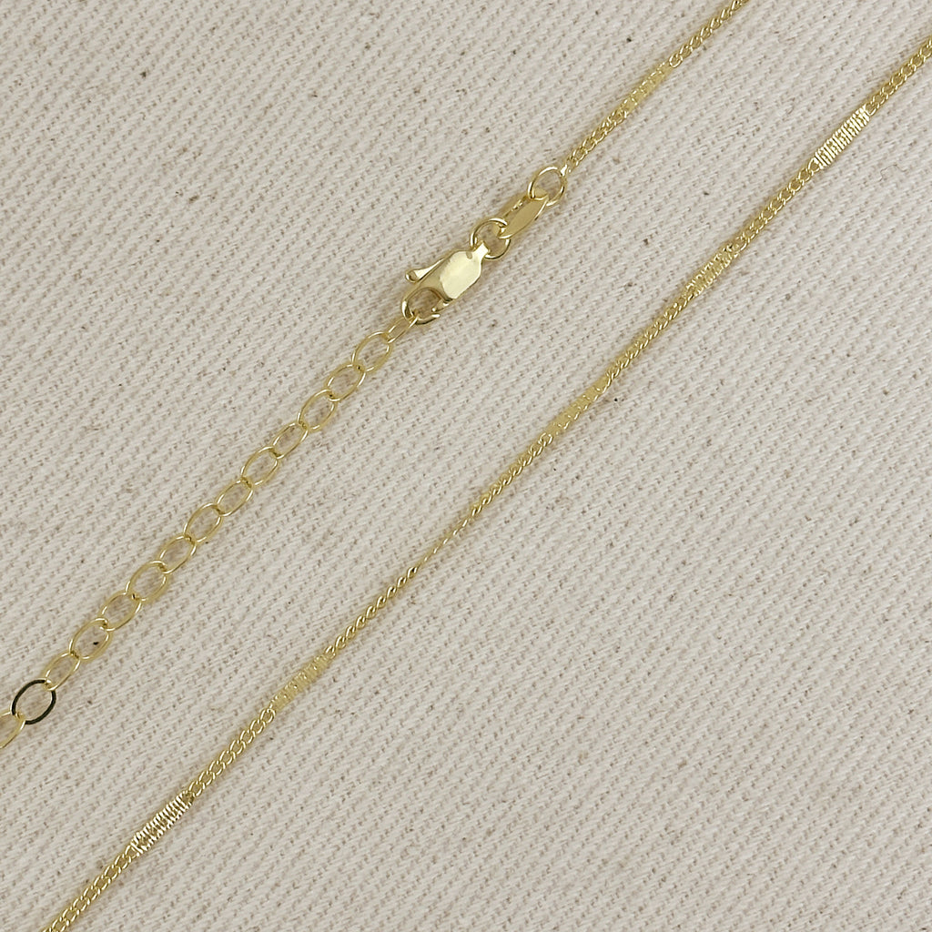 18k Gold Filled Pressed Detail Belly Chain