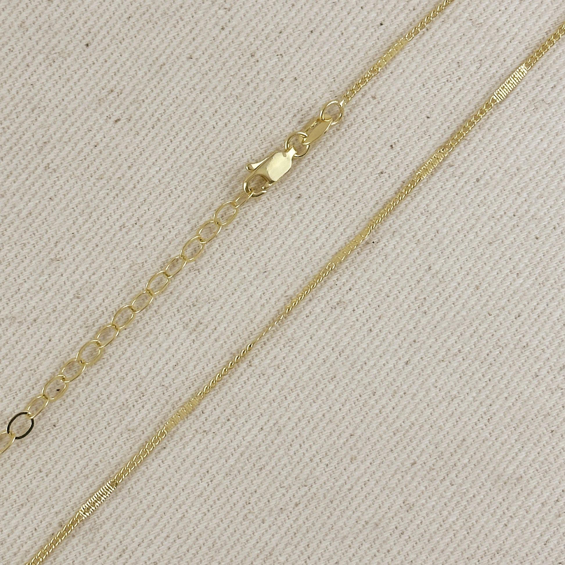 18k Gold Filled Pressed Detail Belly Chain