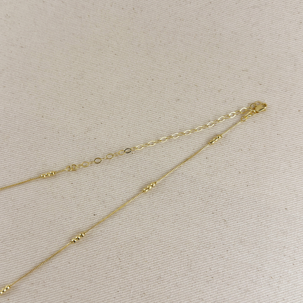 18k Gold Filled Bead Detailed Belly Chain