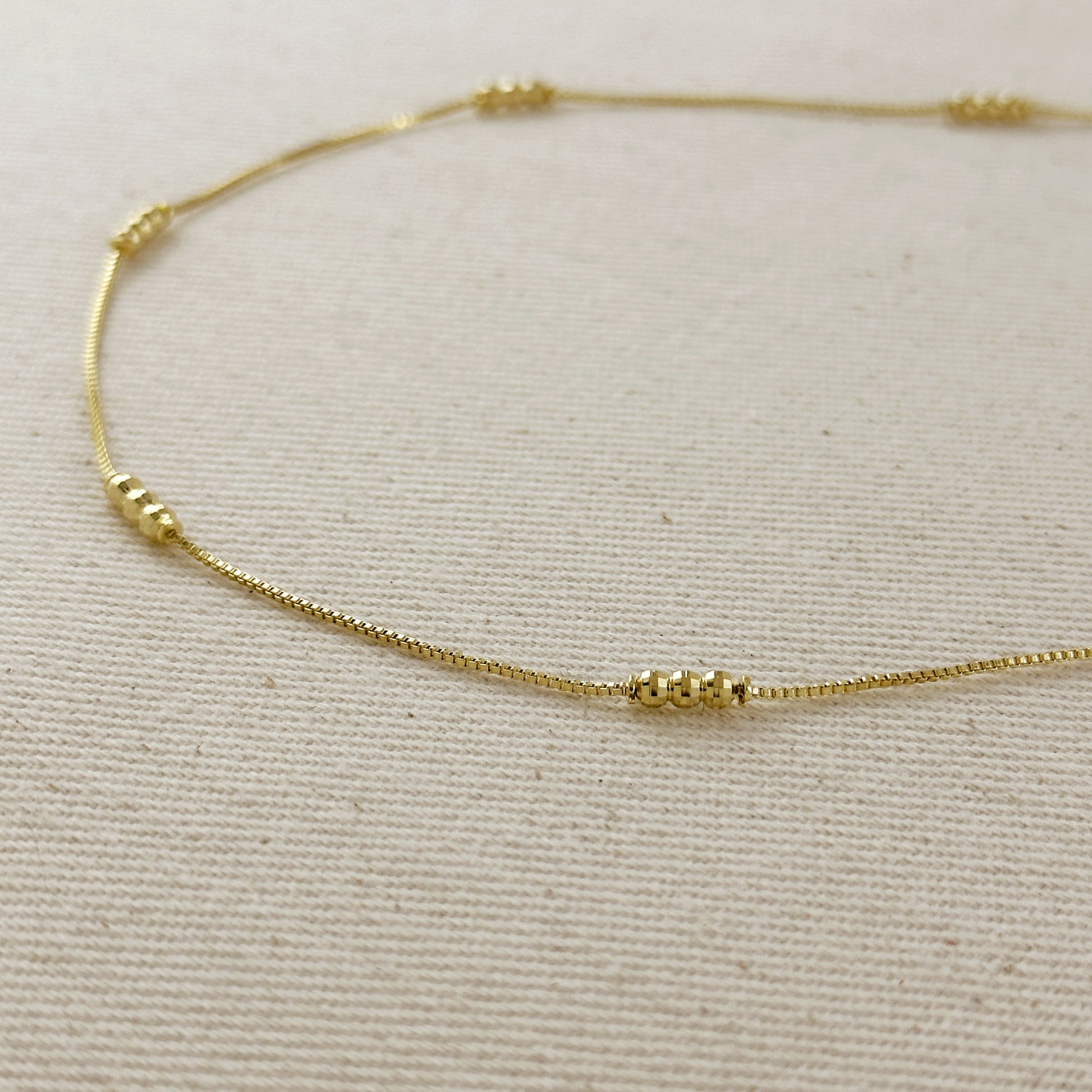 18k Gold Filled Bead Detailed Belly Chain