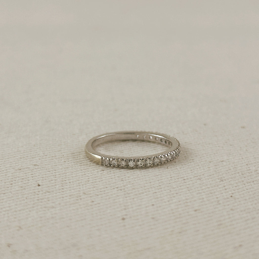 CZ Half Band Ring
