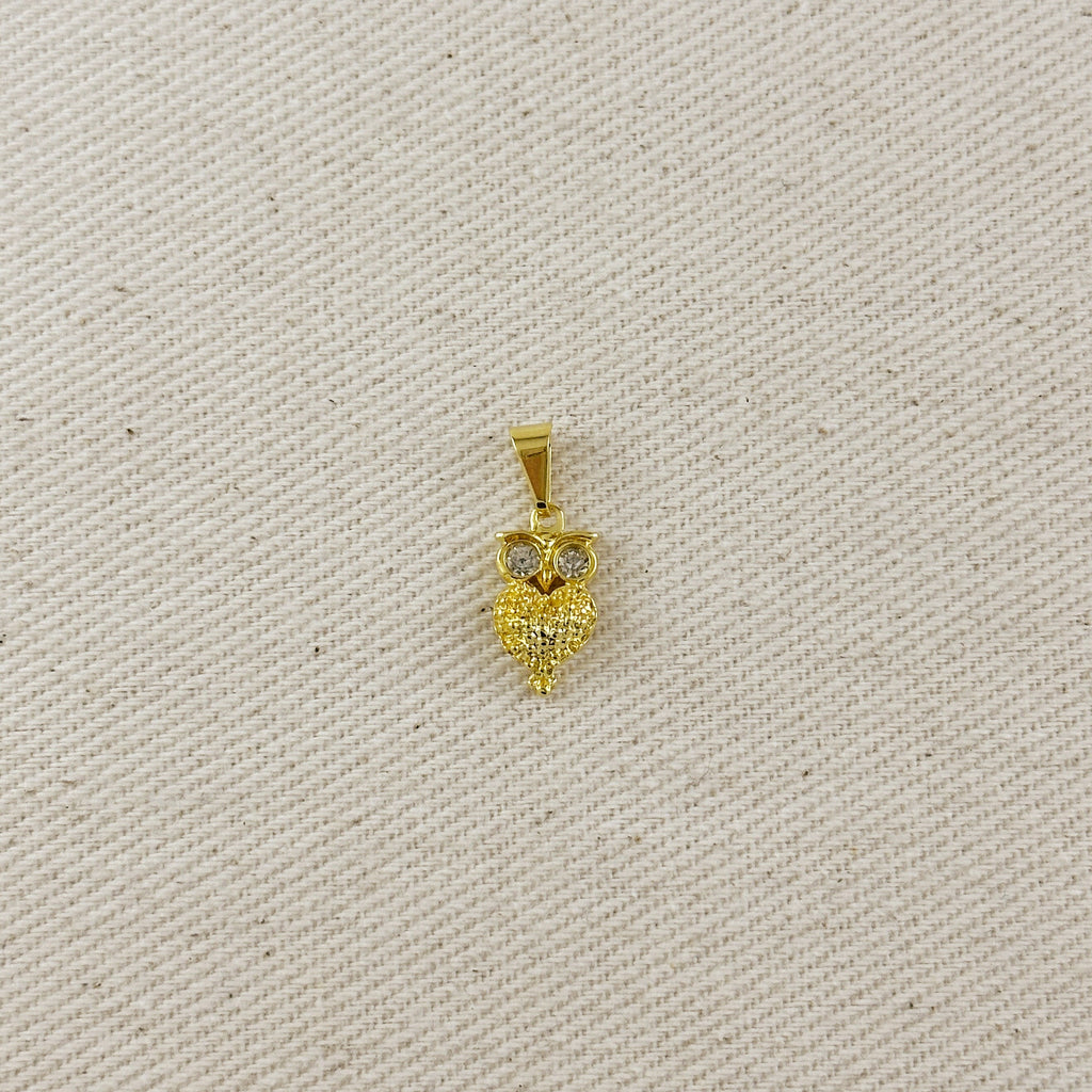 18k Gold Filled Owl Pendant
