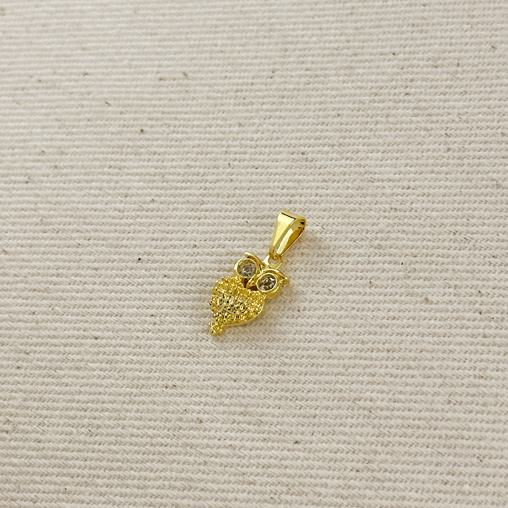 18k Gold Filled Owl Pendant
